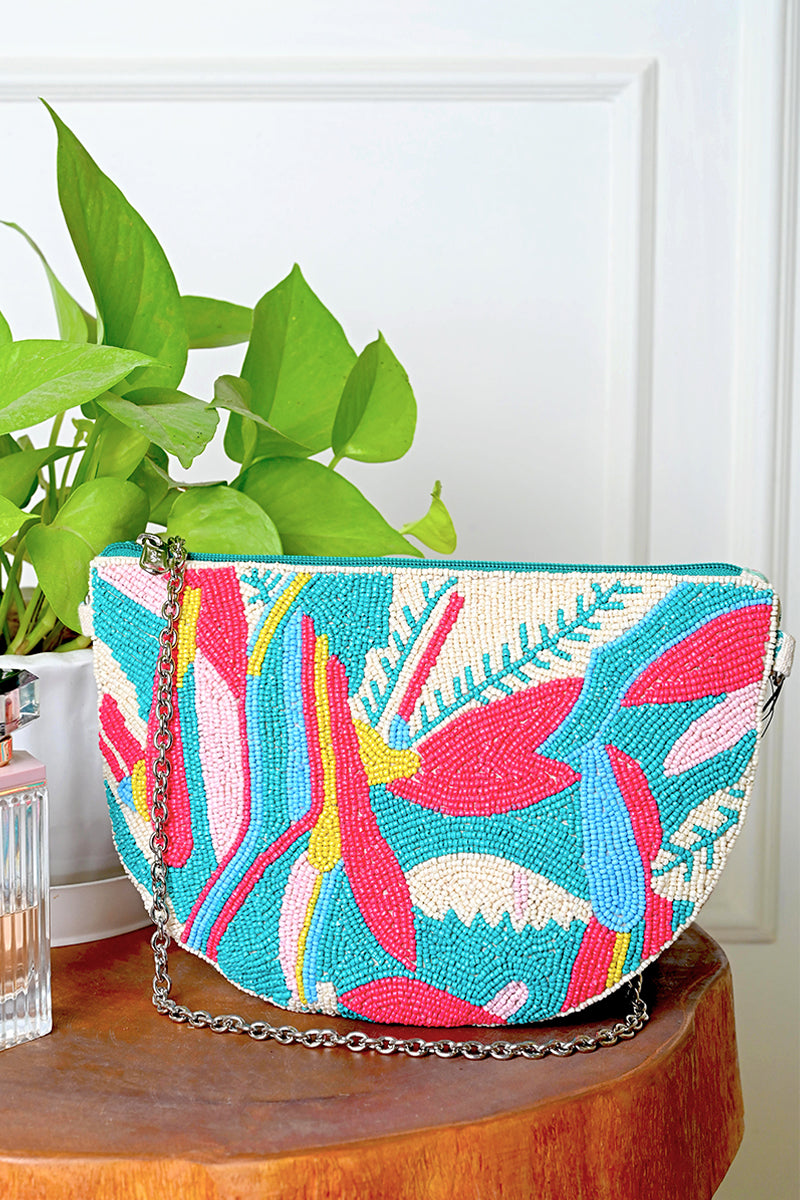 Tropical Paradise Embellished Crossbody Bag