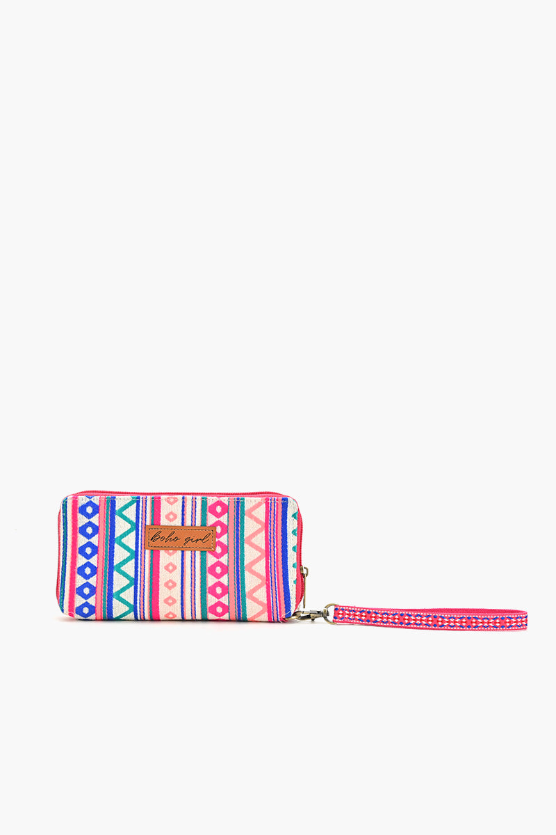 Geometric Charm Wallet - Pink