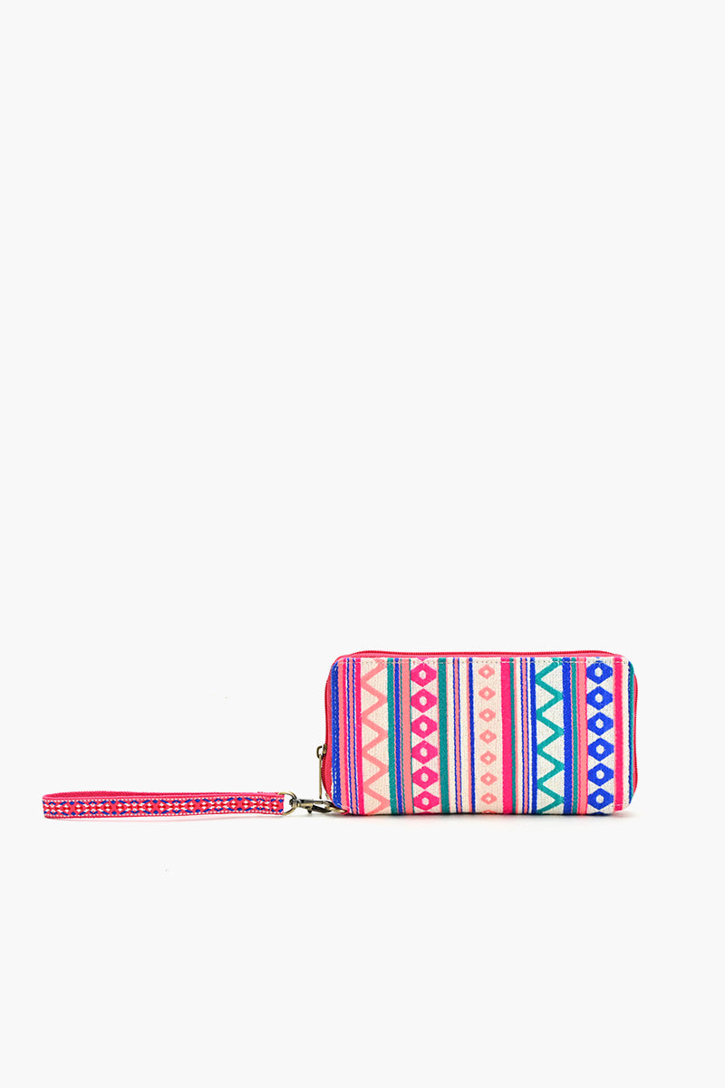 Geometric Charm Wallet - Pink