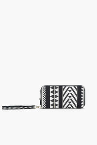 Geometric Charm Wallet - Black