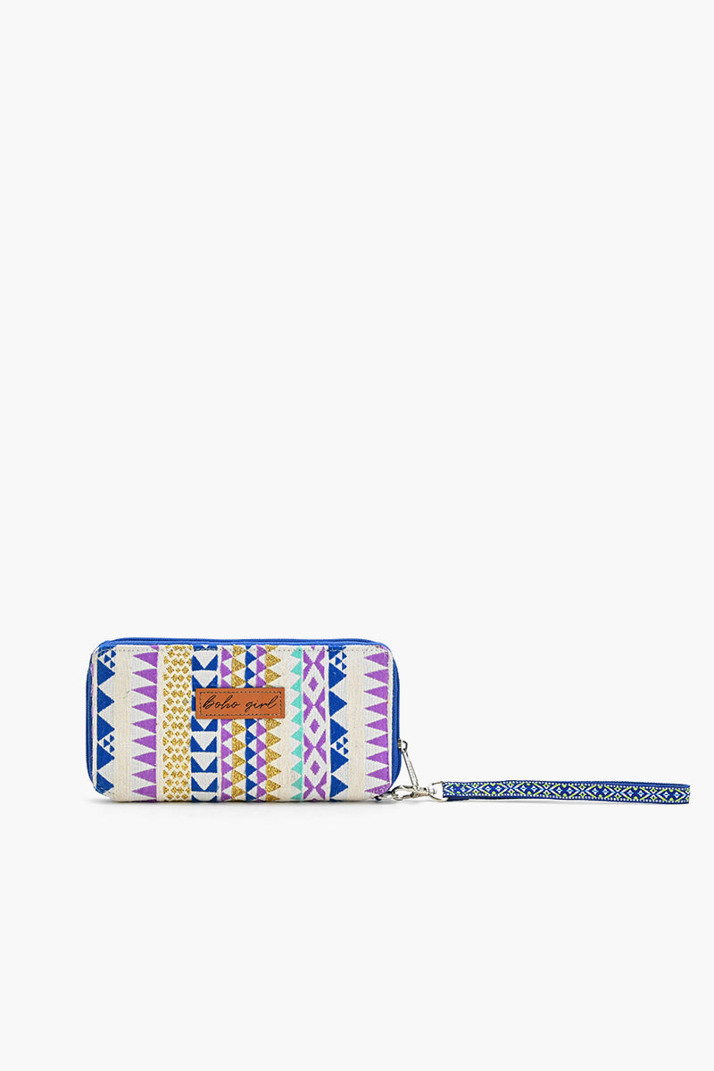 Geometric Charm Wallet - Blue