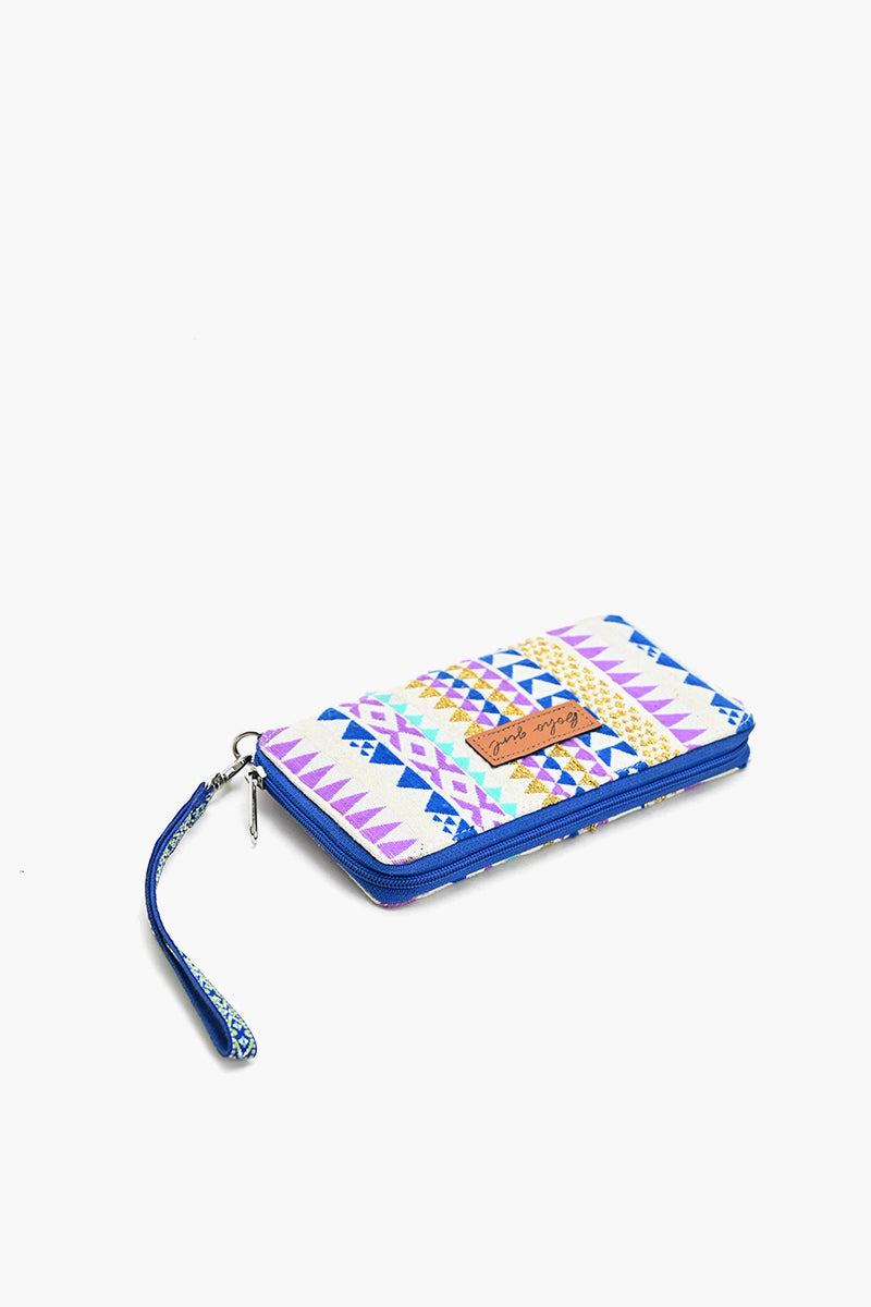 Geometric Charm Wallet - Blue