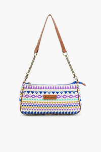 Geometric Charm Shoulder Bag - Blue