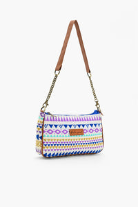 Geometric Charm Shoulder Bag - Blue