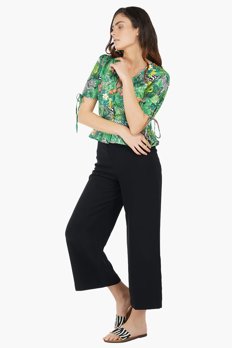 Tropical Peplum Top