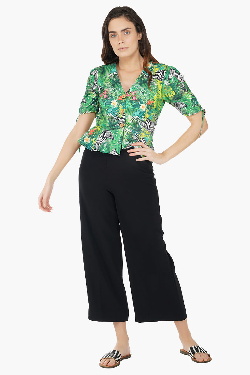 Tropical Peplum Top