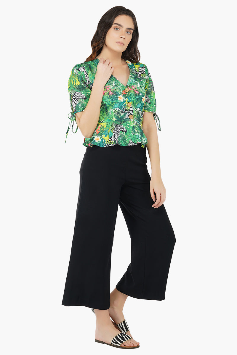 Tropical Peplum Top