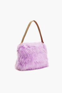 Lilac Luxe Faux Fur Shoulder Bag