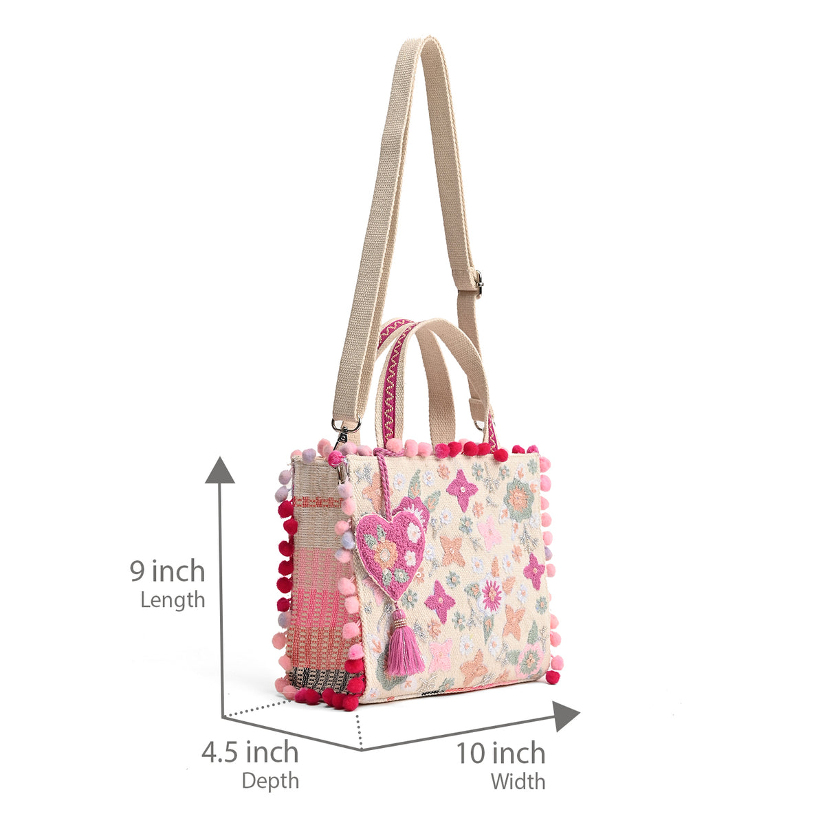 Whimsical Beige Mini Tote Bag