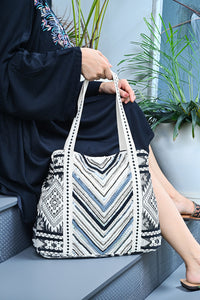 Bohemian Embellished Tote Bag - Black