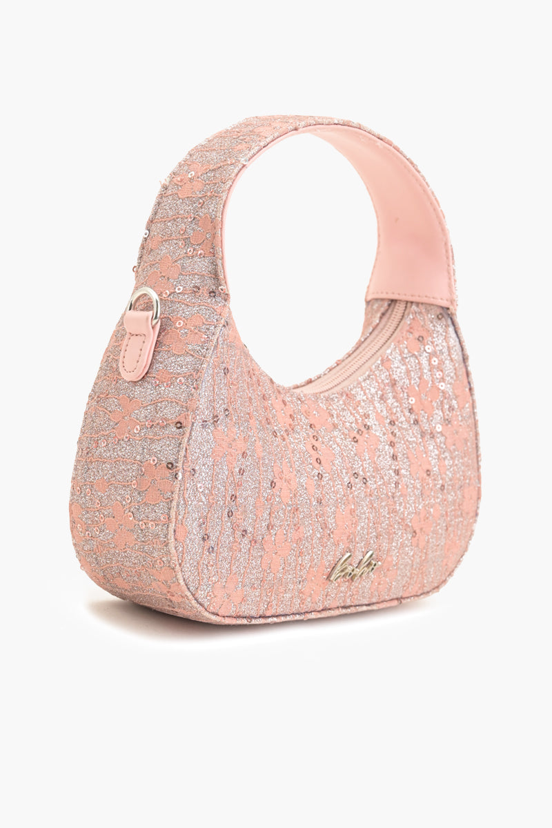 Moonlit Lace Handbag - Pink