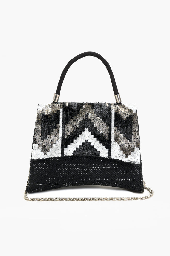 Geometric Marvels Crossbody- Black