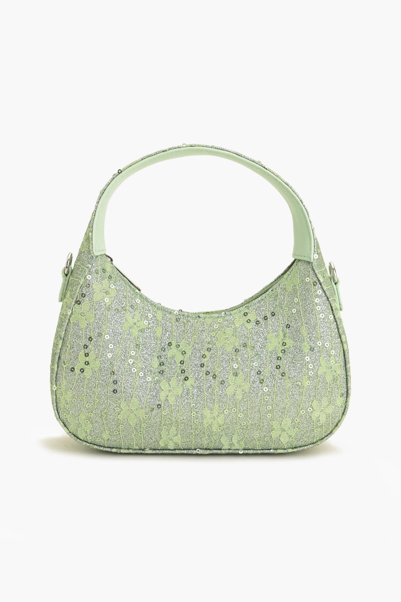 Moonlit Lace Handbag - Green