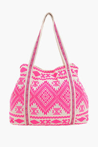 Bohemian Embellished Tote Bag - Pink