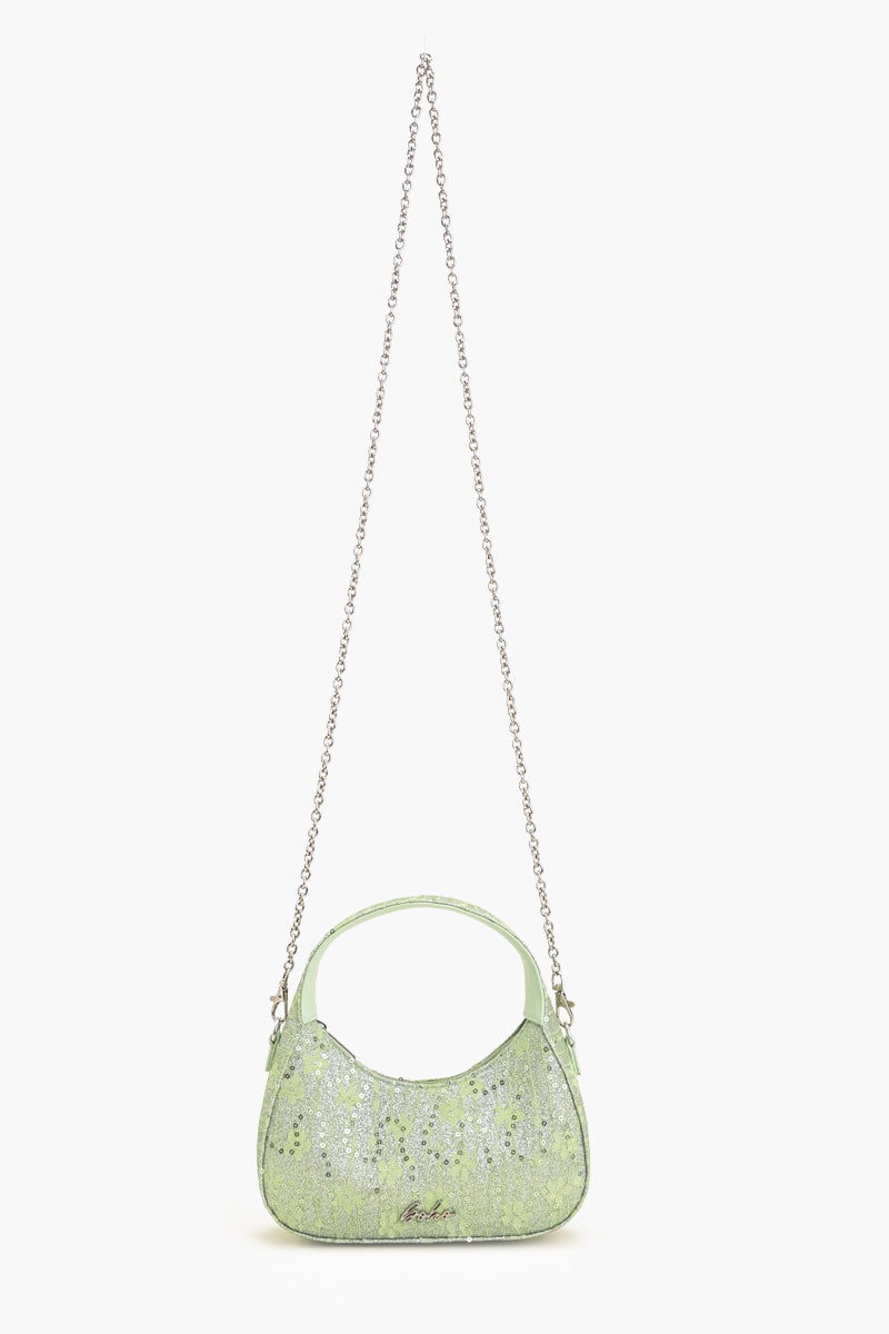 Moonlit Lace Handbag - Green