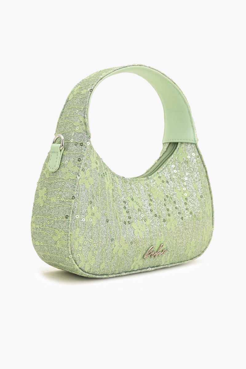 Moonlit Lace Handbag - Green