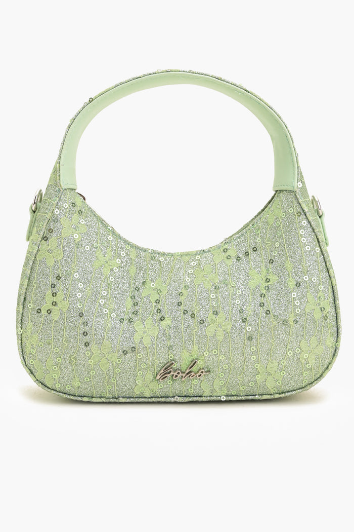 Moonlit Lace Handbag - Green